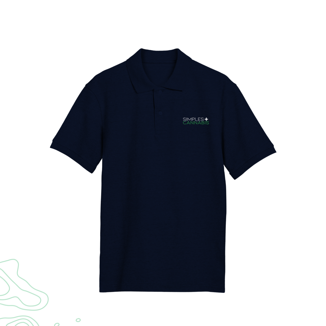 Camisa Polo Simples Cannabis – Azul Marinho